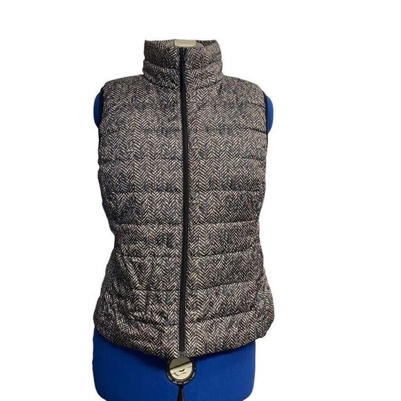 RAFAELLA Women’s Puffer Vest Size Large Gray Pockets Turtleneck Zipper Front - Picture 1 of 8